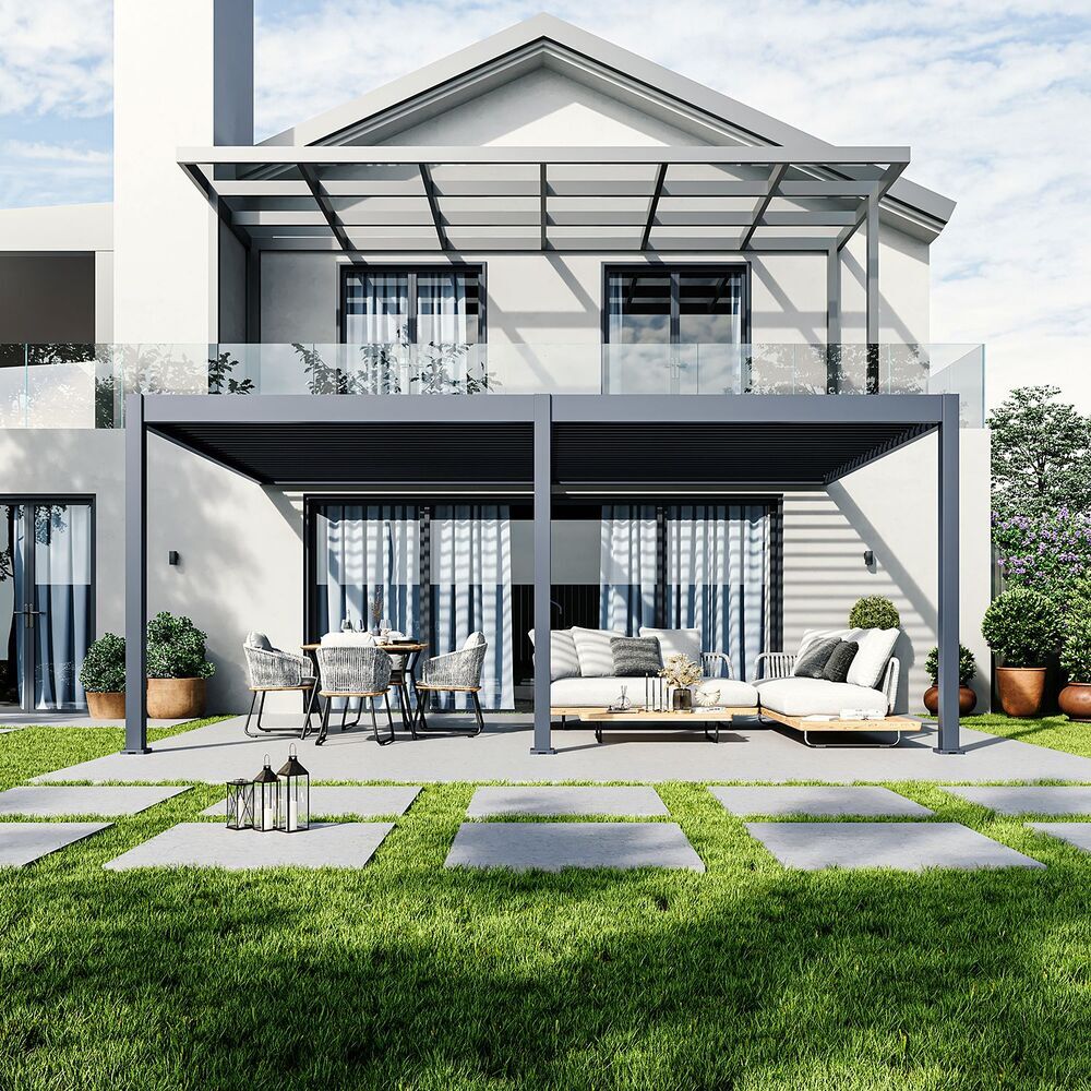 Bioklimatická pergola ke stěně INTRO DUO 6x4 m Rojaplast (foto 19)