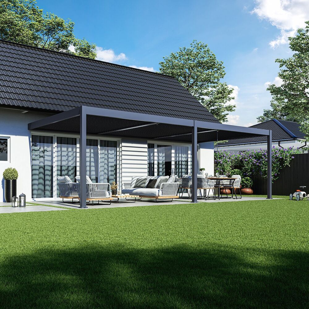 Bioklimatická pergola ke stěně INTRO DUO 8x4 m Rojaplast (foto 20)