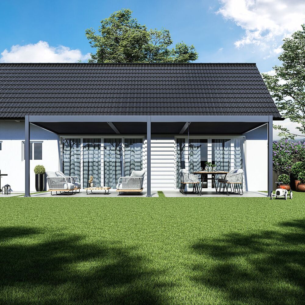 Bioklimatická pergola ke stěně INTRO DUO 8x4 m Rojaplast (foto 19)