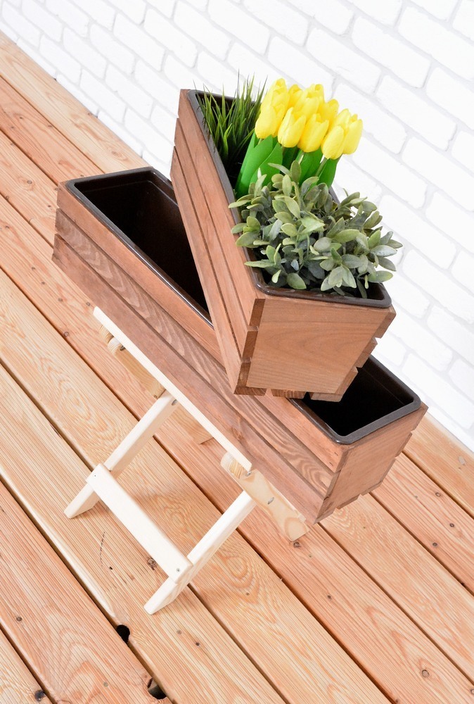 MODERNA skrinja 61 cm - s plastično posodo, rjava