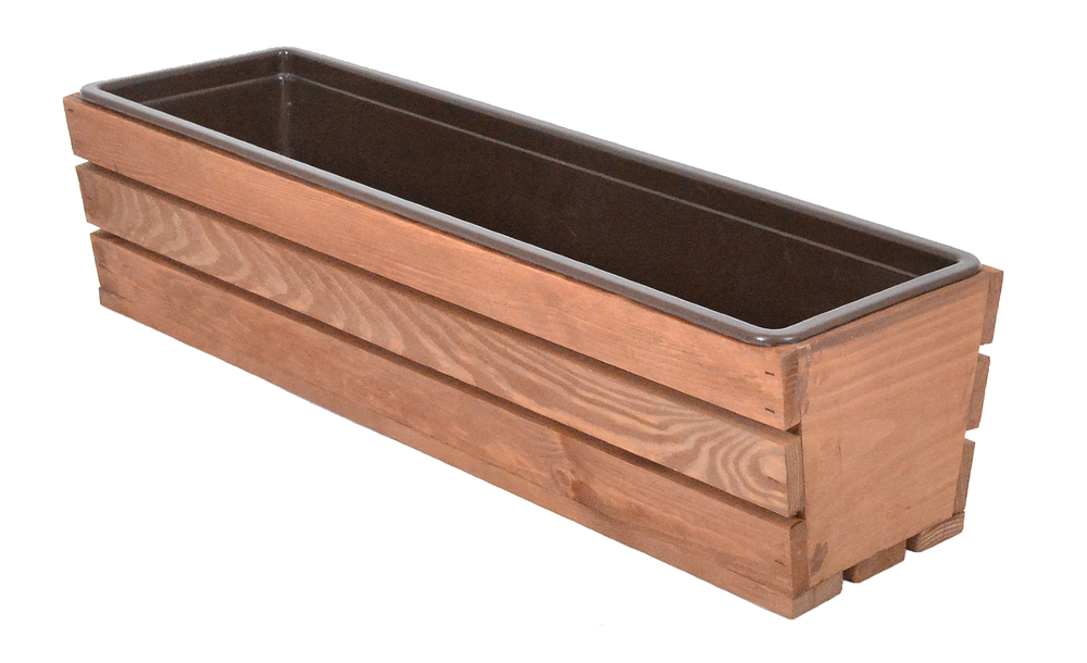 MODERNA skrinja 61 cm - s plastično posodo, rjava