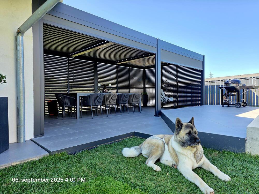Pergola PANEL LAMELY zastínění fixní horizontální 1 m pro bioklimatickou Rojaplast (foto 110)