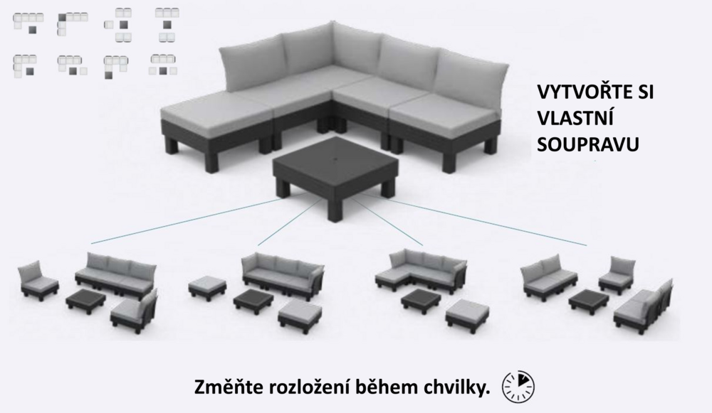 Vrtni plastični set ELEMENTS SIGNATURE - oreh