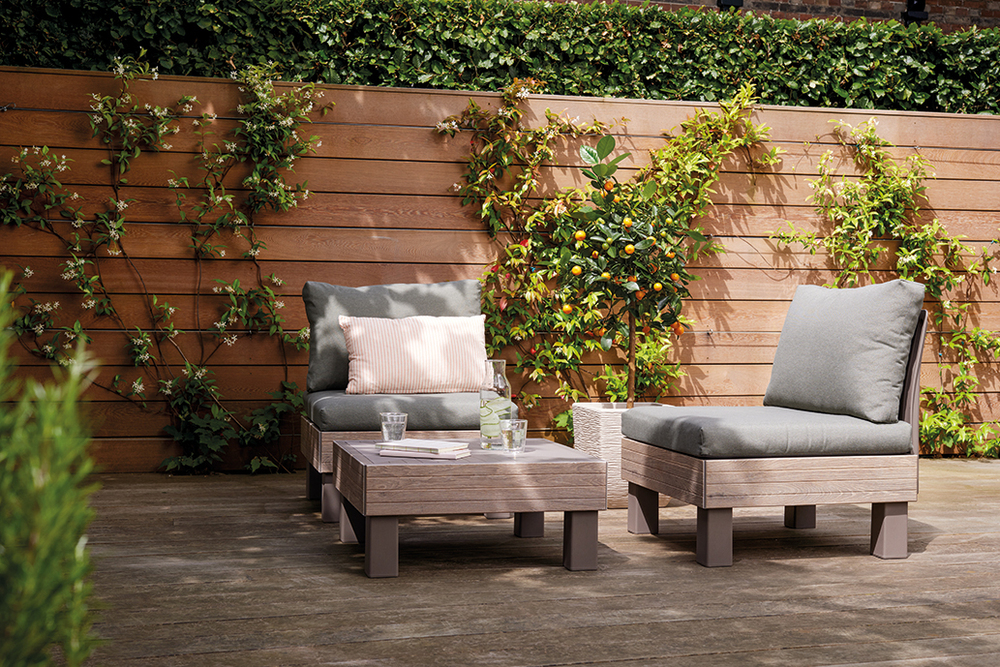 Vrtni plastični set ELEMENTS SIGNATURE - oreh