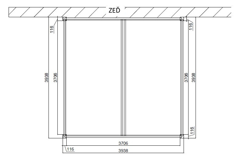 Bioklimatická pergola ke stěně INTRO DUO 4x4 m Rojaplast (foto 105)