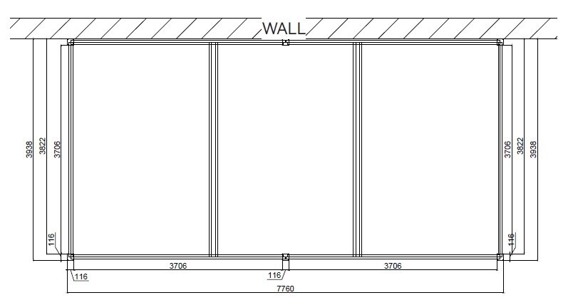 Bioklimatická pergola ke stěně INTRO DUO 8x4 m Rojaplast (foto 21)