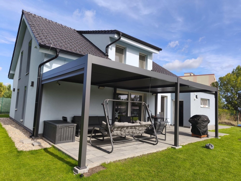 Bioklimatická pergola INTRO DUO 4x4 m Rojaplast (foto 142)