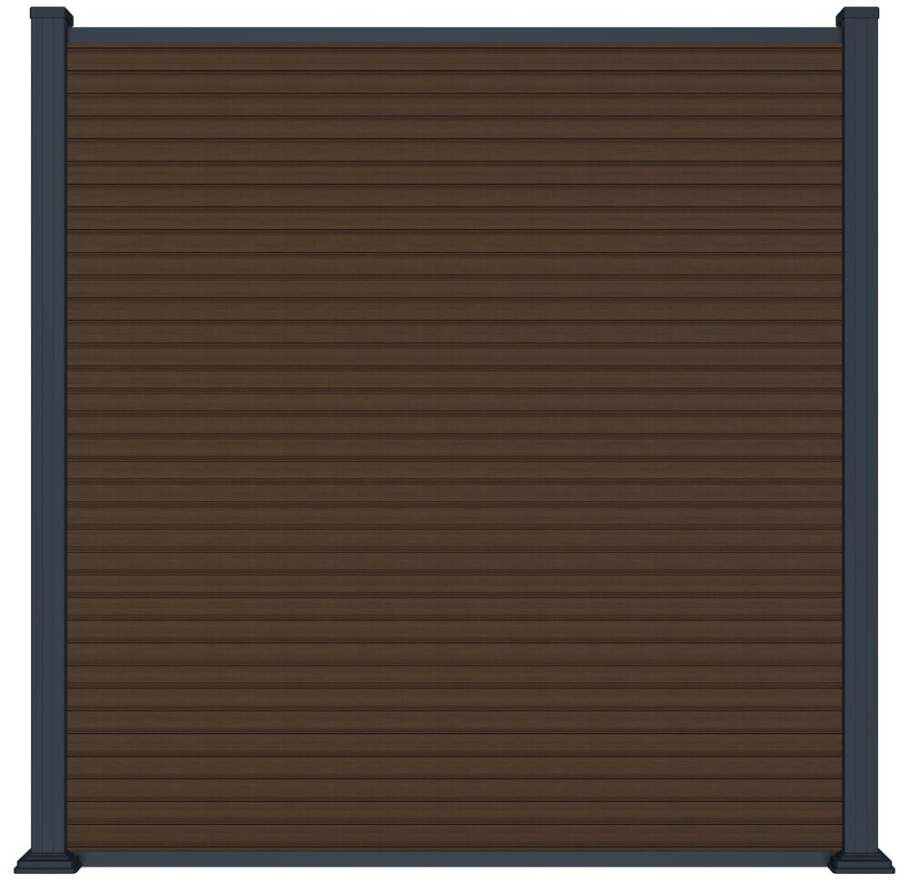 MODERN WPC ograjna plošča 180x180 cm HORIZONTALNO in VERTIKALNO ter zaključki - tikovina