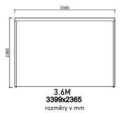 Rolo sjenilo 3,6 m za bioklimatsku pergolu - tamno siva