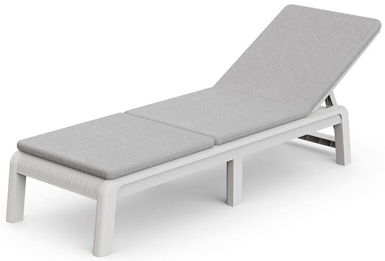 ATLAS (MALLORCA) ležalnik z blazino - siva/svetlo siva