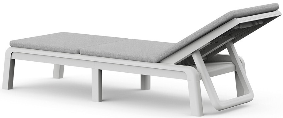 ATLAS (MALLORCA) ležalnik z blazino - siva/svetlo siva