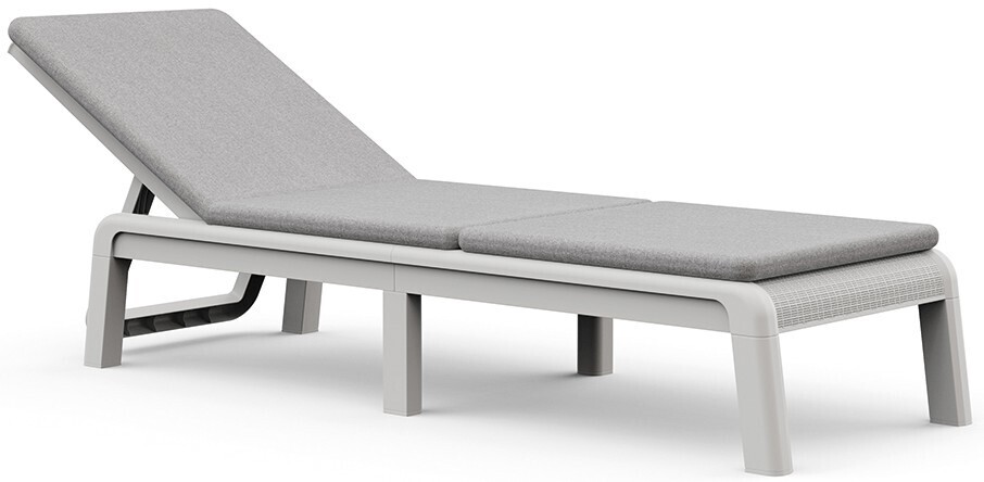 ATLAS (MALLORCA) ležalnik z blazino - siva/svetlo siva