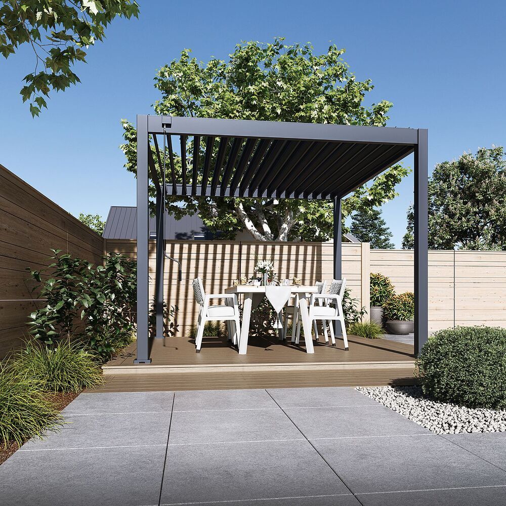 Bioklimatska pergola ECO 3x3 m, jeklena - prostostoječa