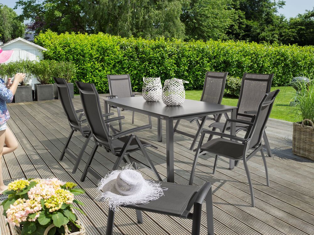 KETTLER ALTURA naslanjajoči se aluminijasti fotelj - antracit / antracit