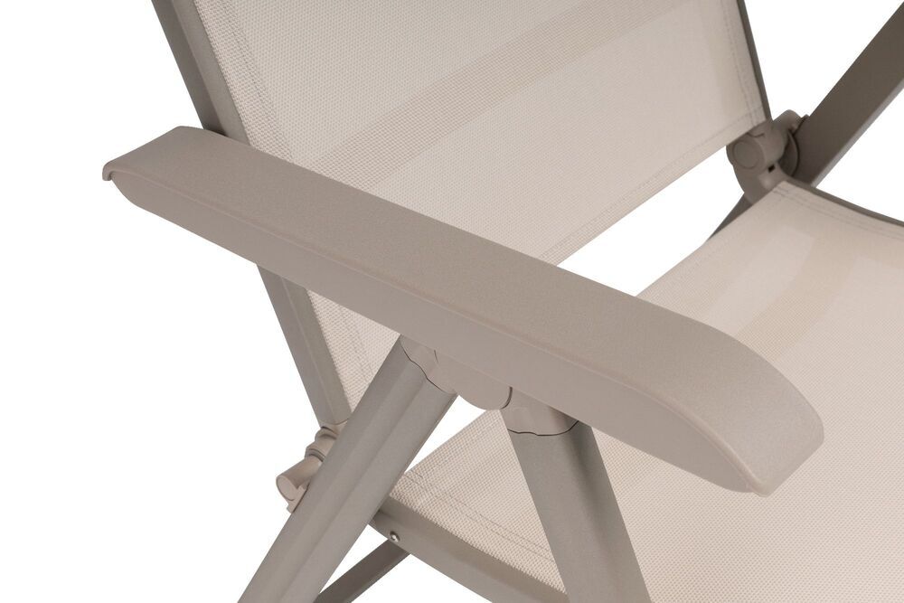 KETTLER BASIC PLUS naslanjajoči se aluminijasti stol - taupe / beige