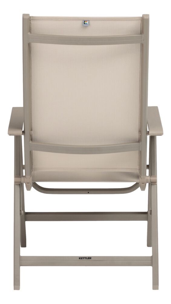 KETTLER BASIC PLUS naslanjajoči se aluminijasti stol - taupe / beige