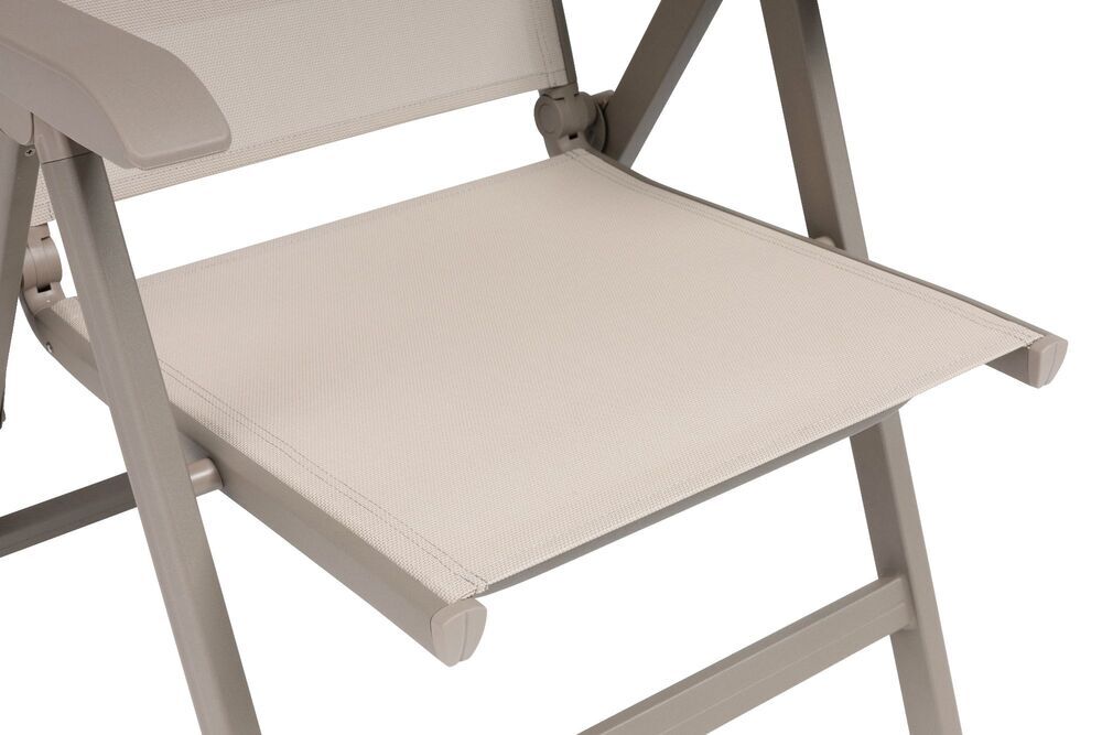 KETTLER BASIC PLUS naslanjajoči se aluminijasti stol - taupe / beige