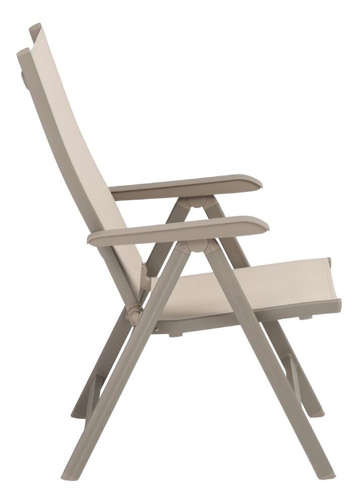 KETTLER BASIC PLUS naslanjajoči se aluminijasti stol - taupe / beige