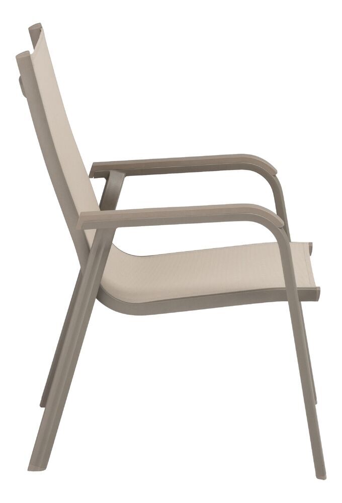 KETTLER BASIC PLUS aluminijasti zložljivi stol - taupe / beige