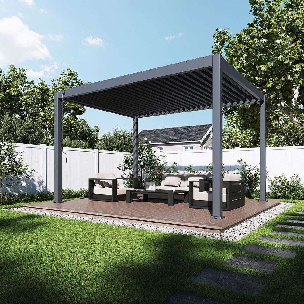 Bioklimatska pergola ECO 4x3 m, jeklena - prostostoječa