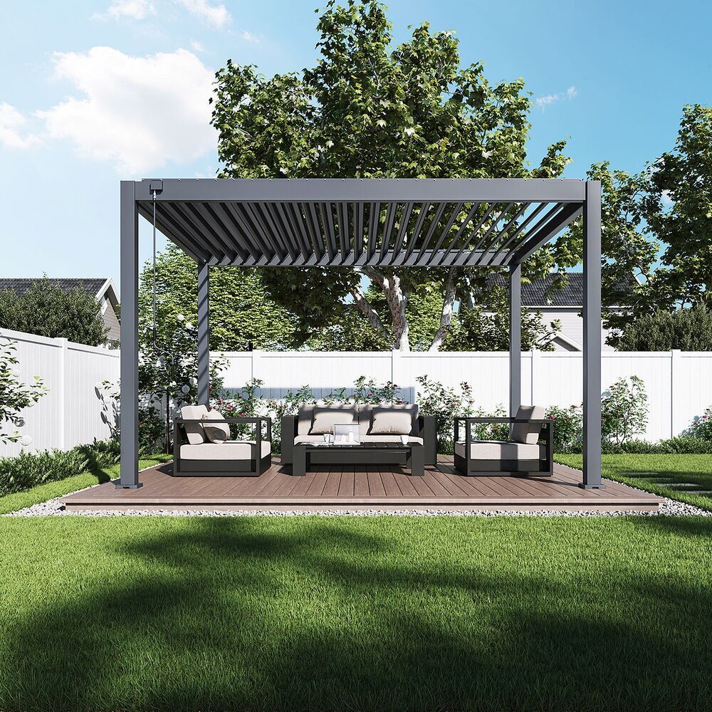 Bioklimatska pergola ECO 4x3 m, jeklena - prostostoječa