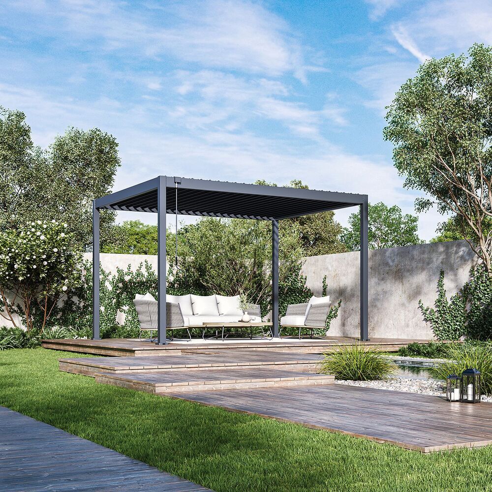 Bioklimatska pergola ECO 4x3 m, jeklena - prostostoječa