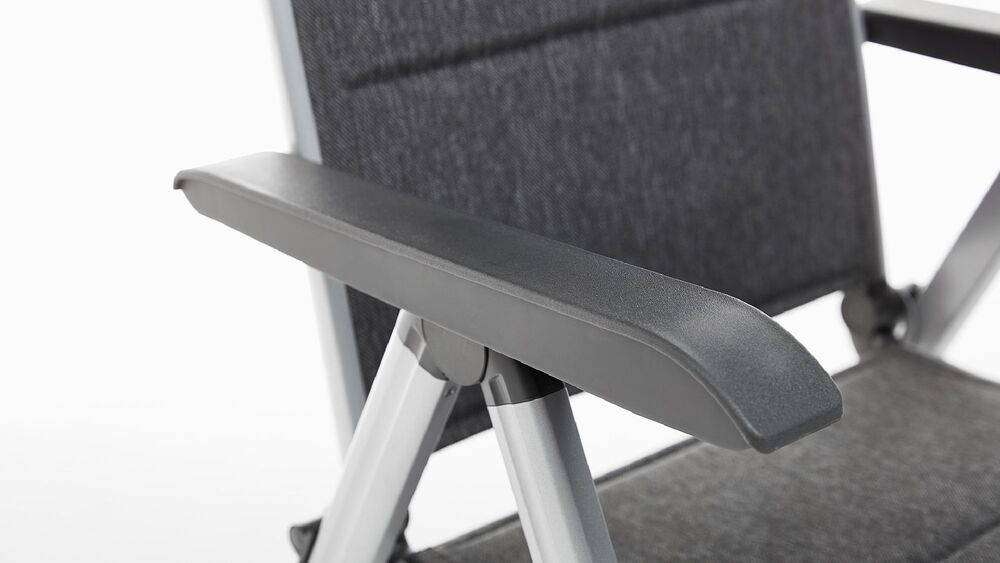 KETTLER BASIC PLUS PADDED naslanjač iz aluminija - srebrna / antracit