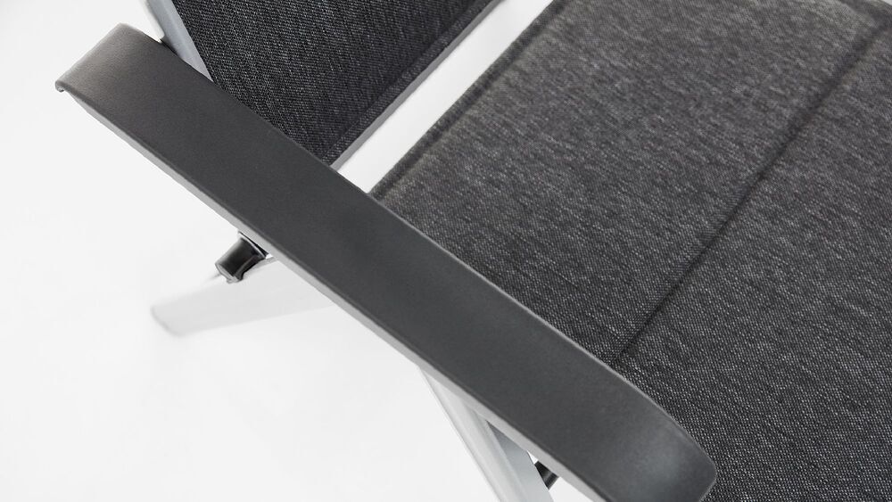 KETTLER BASIC PLUS PADDED naslanjač iz aluminija - srebrna / antracit