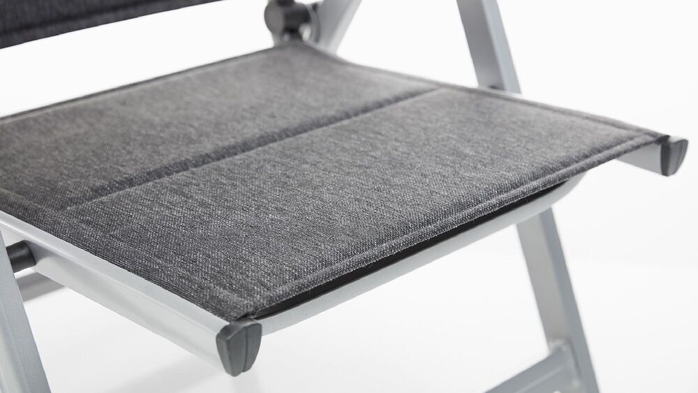 KETTLER BASIC PLUS PADDED naslanjač iz aluminija - srebrna / antracit