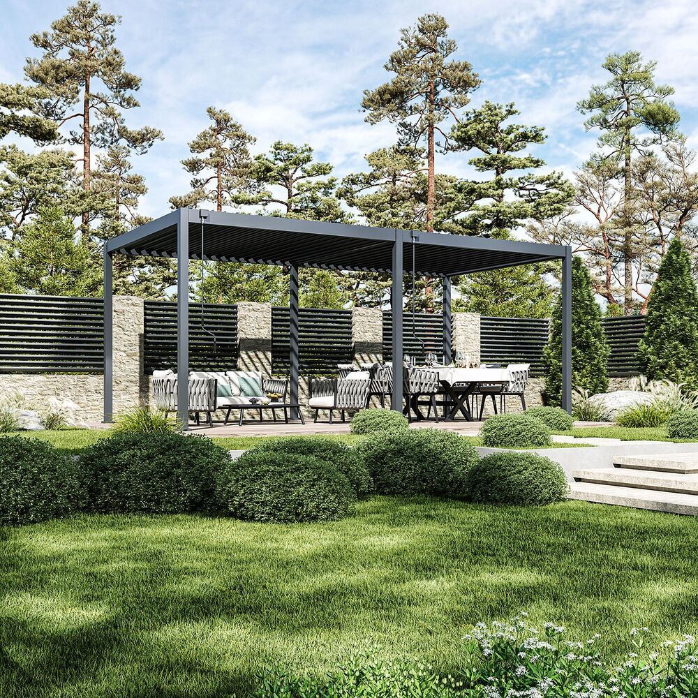 Bioklimatska pergola ECO 6x3 m, jeklena - prostostoječa