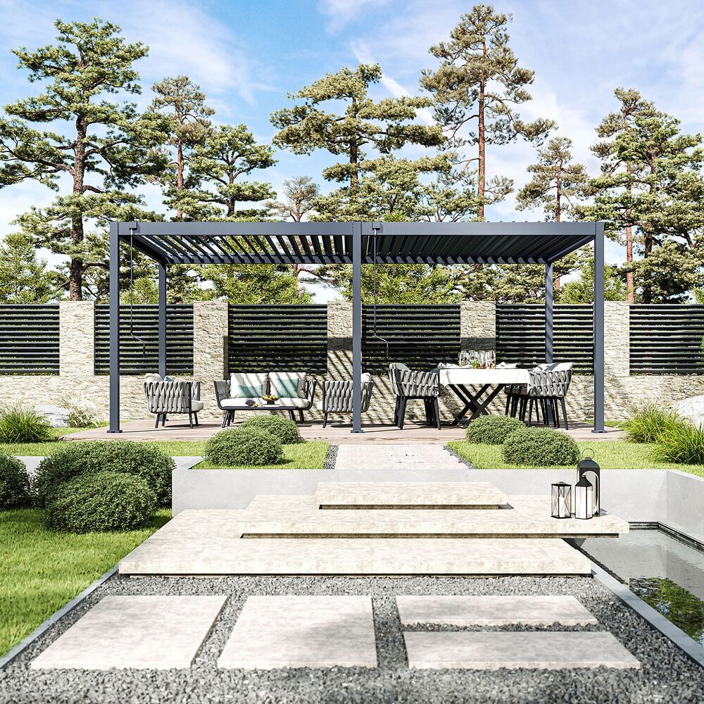 Bioklimatska pergola ECO 6x3 m, jeklena - prostostoječa