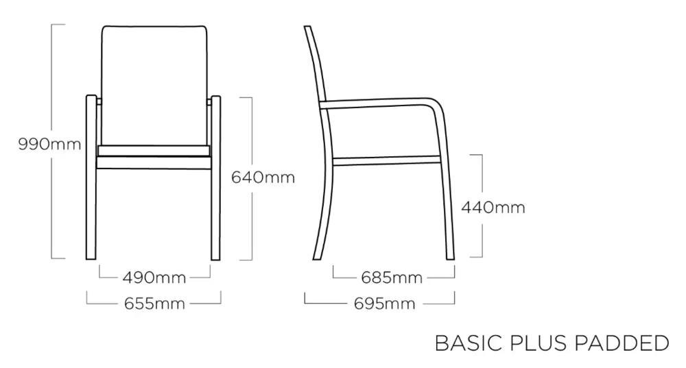 KETTLER BASIC PLUS PADDED aluminijasti zložljivi stol - srebrna / antracit