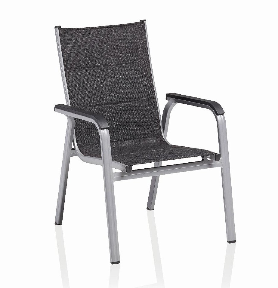 0301202 9000 basic plus padded stapelsessel silber anthrazit meliert object