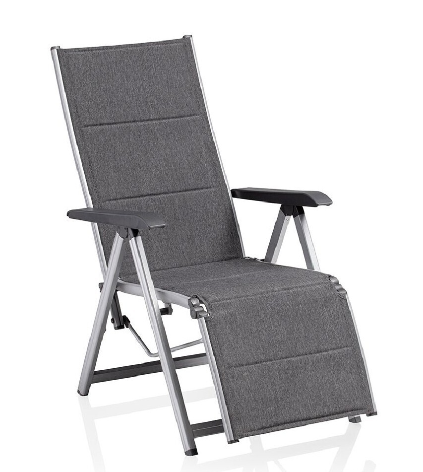KETTLER BASIC PLUS PADDED sproščujoč, naslonljiv, aluminijast fotelj - srebrna / antracit