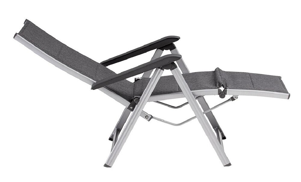 KETTLER BASIC PLUS PADDED sproščujoč, naslonljiv, aluminijast fotelj - srebrna / antracit