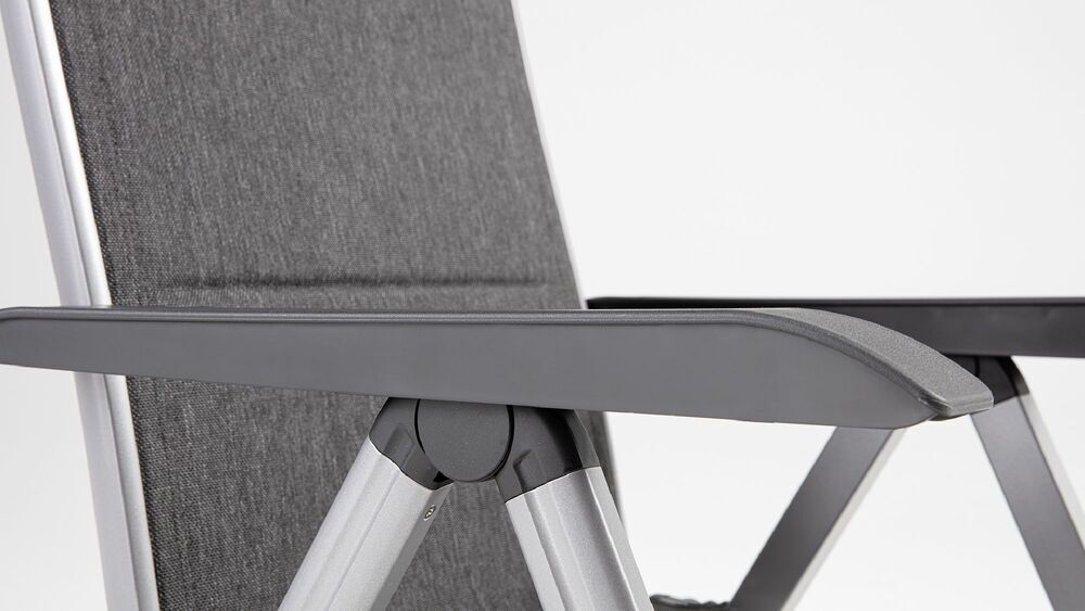 KETTLER BASIC PLUS PADDED sproščujoč, naslonljiv, aluminijast fotelj - srebrna / antracit