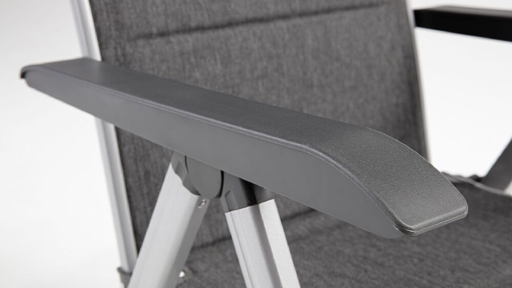 KETTLER BASIC PLUS PADDED sproščujoč, naslonljiv, aluminijast fotelj - srebrna / antracit