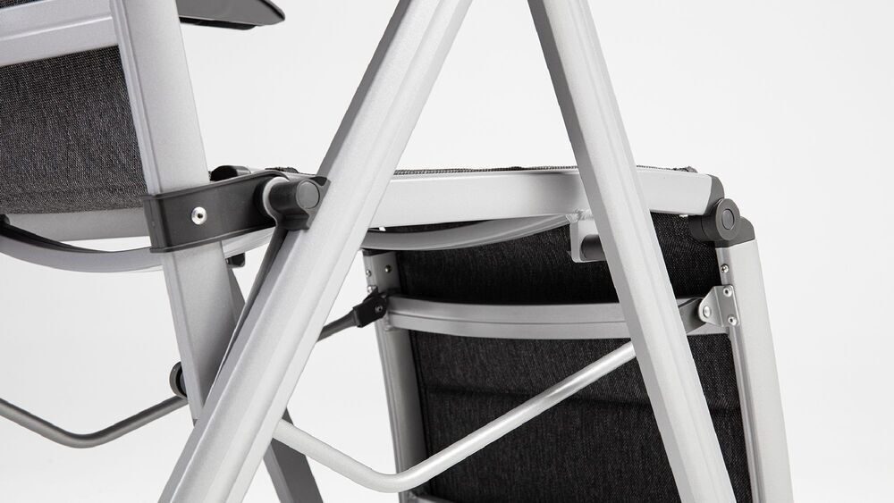 KETTLER BASIC PLUS PADDED sproščujoč, naslonljiv, aluminijast fotelj - srebrna / antracit