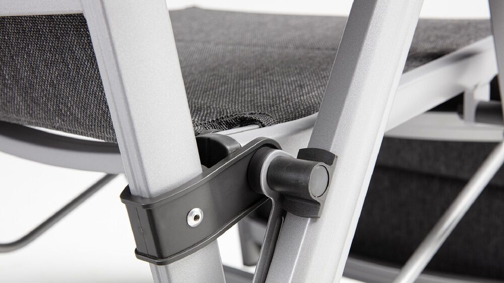 KETTLER BASIC PLUS PADDED sproščujoč, naslonljiv, aluminijast fotelj - srebrna / antracit