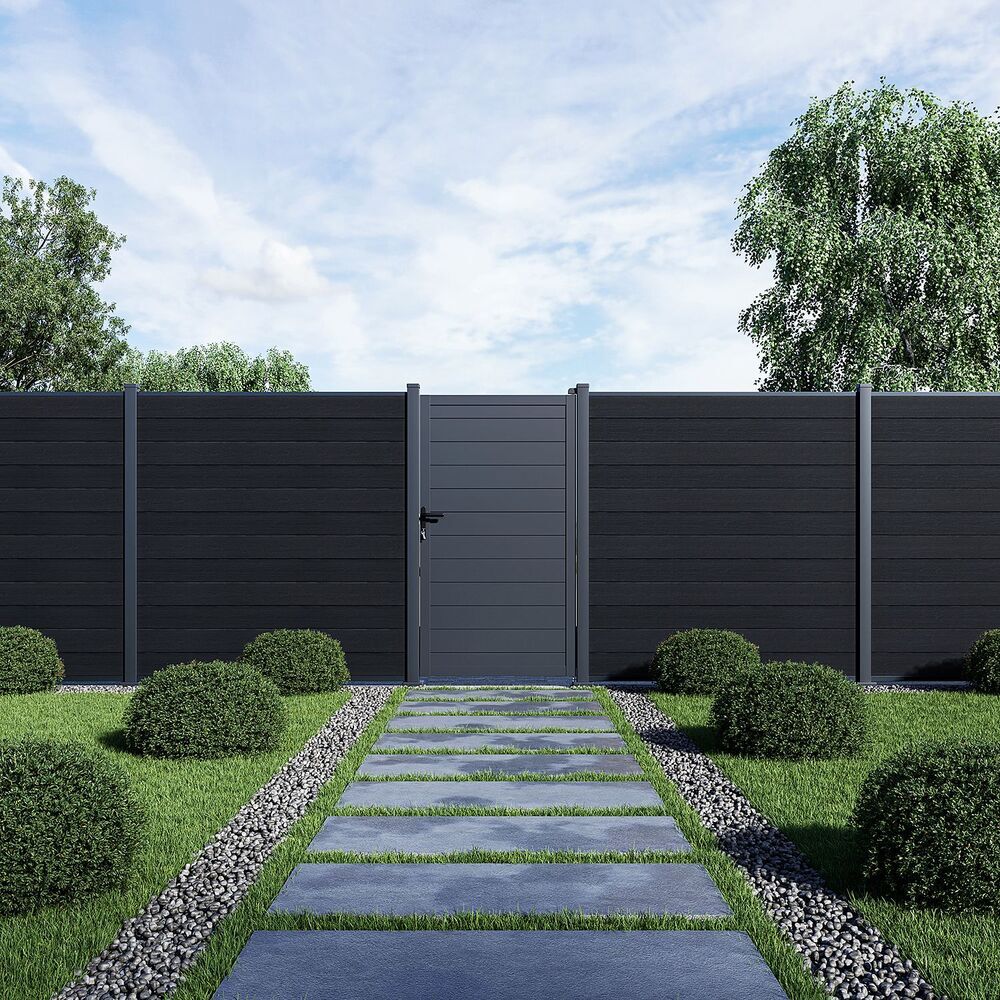 ELEMENT WPC ograjna plošča 180x180 cm in zaključki - antracit