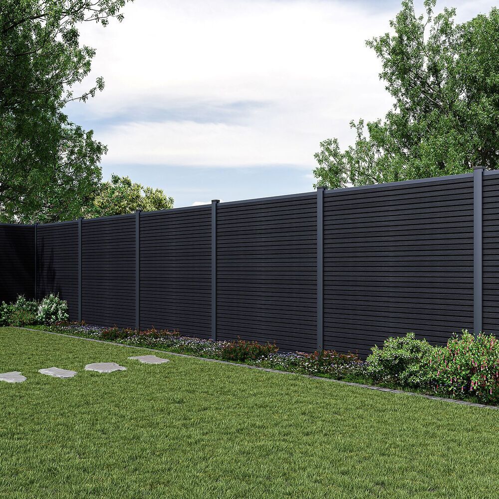 MODERN WPC ograjna plošča 180x180 cm HORIZONTALNO in VERTIKALNO ter zaključki - antracit