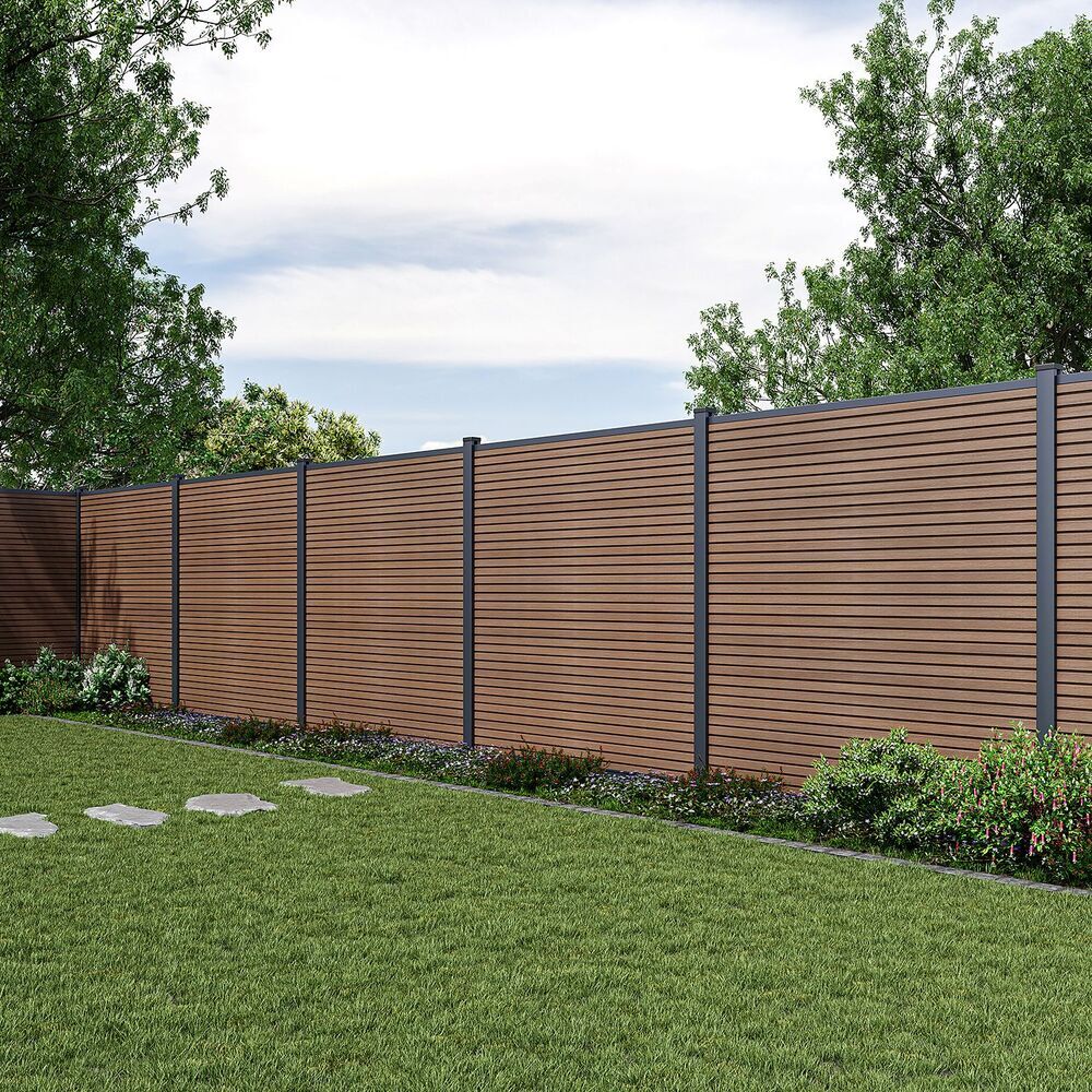 MODERN WPC ograjna plošča 180x180 cm HORIZONTALNO in VERTIKALNO ter zaključki - tikovina