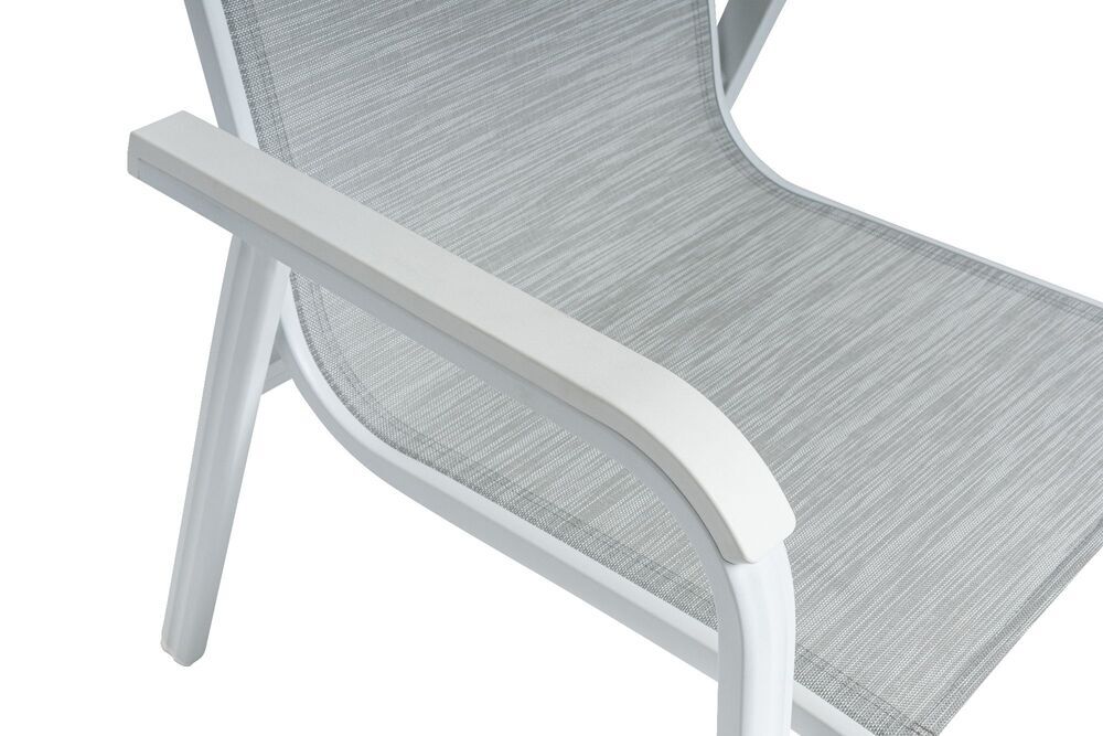 Aluminijasti zložljivi stol KETTLER BASIC PLUS - bela / svetlo siva