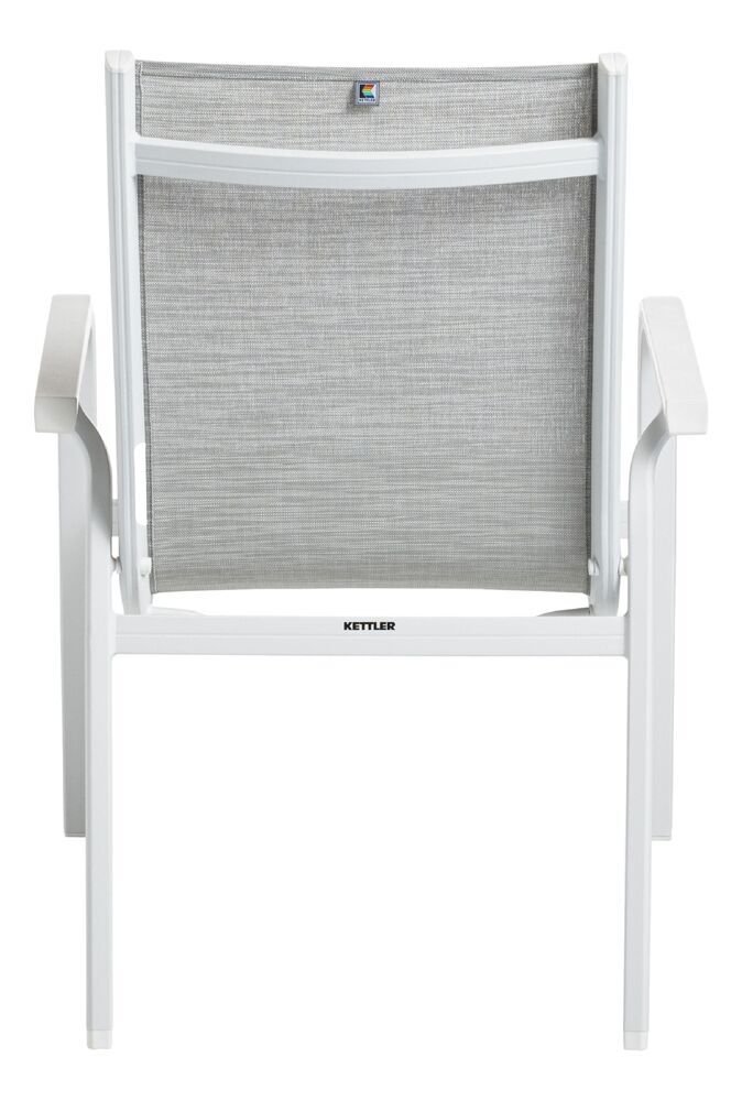 Aluminijasti zložljivi stol KETTLER BASIC PLUS - bela / svetlo siva