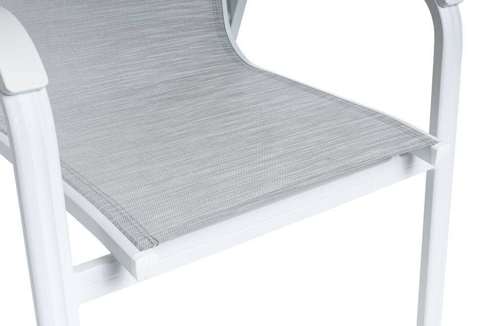 Aluminijasti zložljivi stol KETTLER BASIC PLUS - bela / svetlo siva