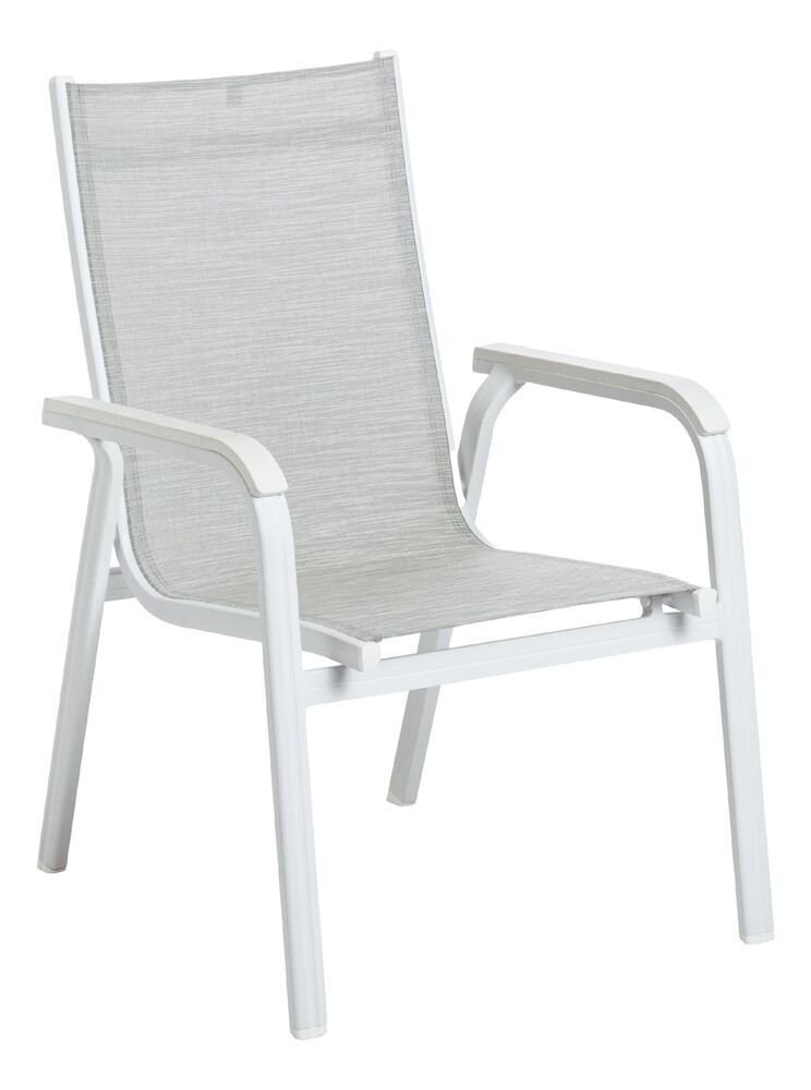 Aluminijasti zložljivi stol KETTLER BASIC PLUS - bela / svetlo siva