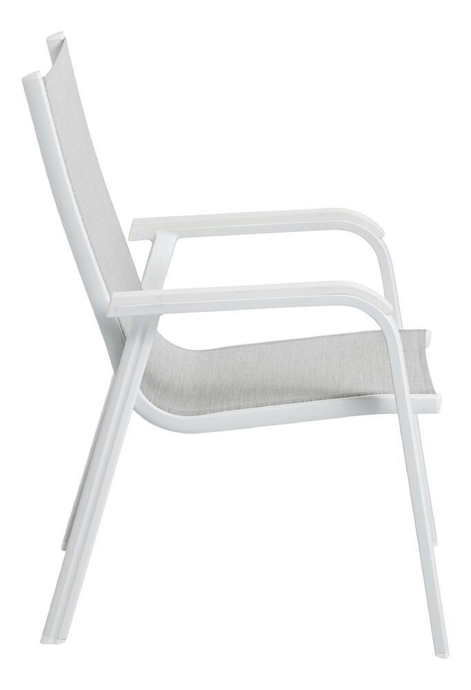 Aluminijasti zložljivi stol KETTLER BASIC PLUS - bela / svetlo siva