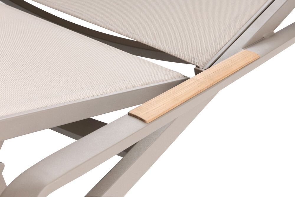 KETTLER DIAMOND aluminijasto naslonjalo za roke iz tikovine - taupe / beige