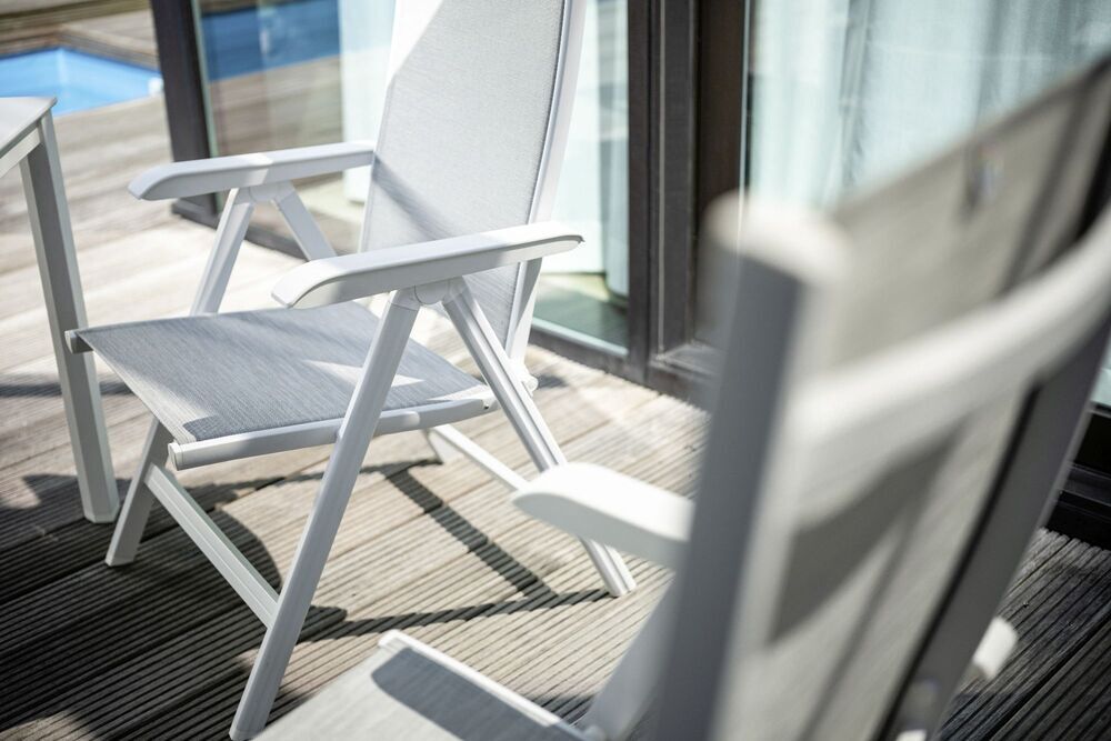 KETTLER BASIC PLUS naslanjač iz aluminija - bela / svetlo siva