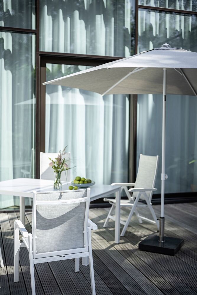 Aluminijasti zložljivi stol KETTLER BASIC PLUS - bela / svetlo siva